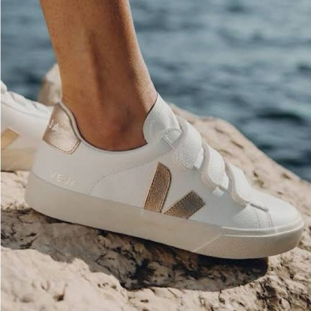 Veja gold Velcro sneakers